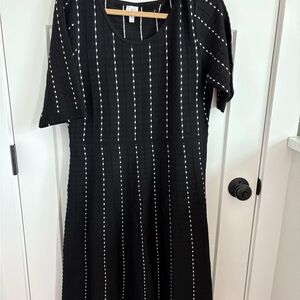 dressbarn Black and White Long Sleeve Dress